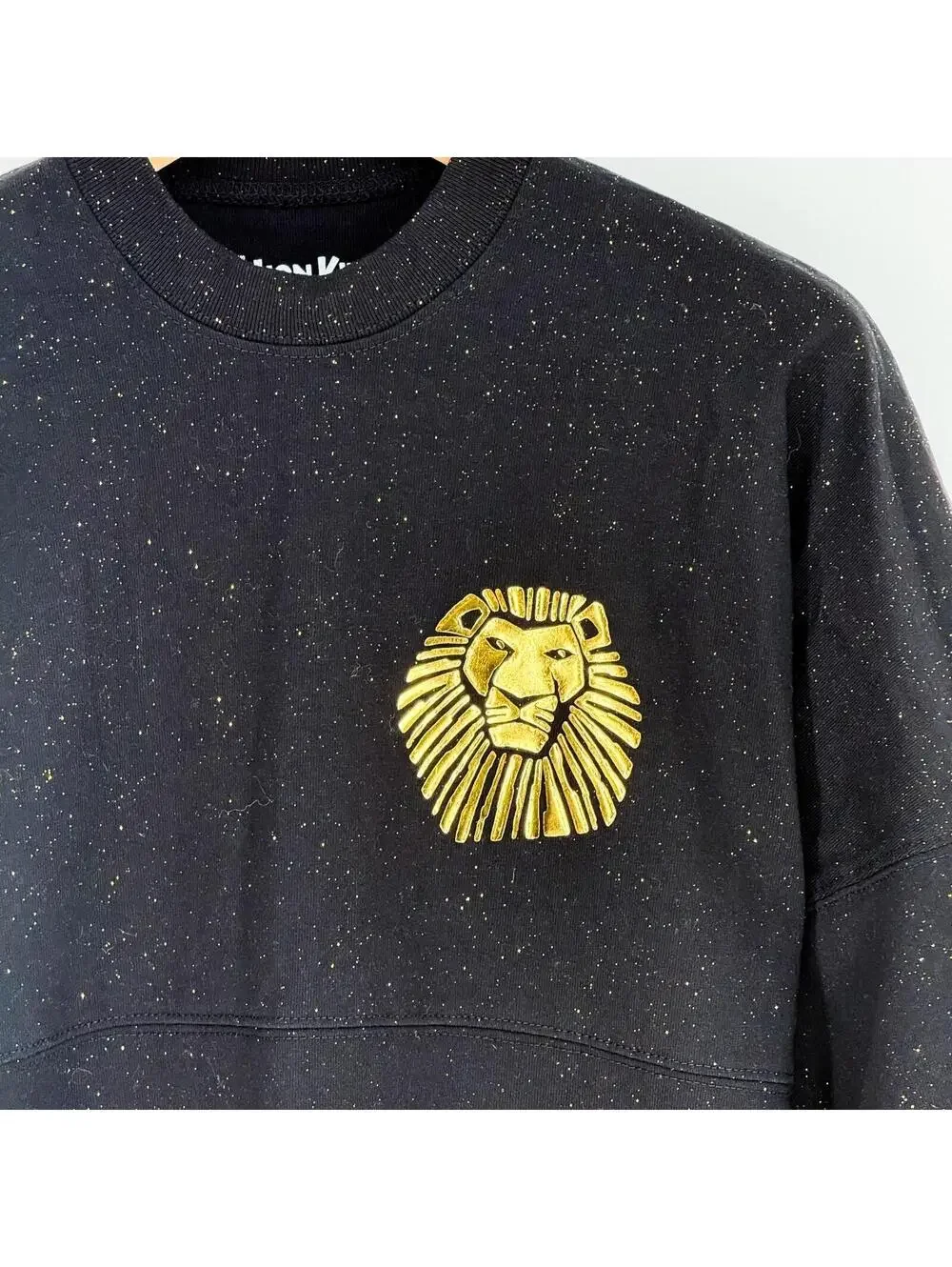 Disney Lion King Spirit Jersey Black‎ Gold Glitter Simba Graphic Top Womens XS